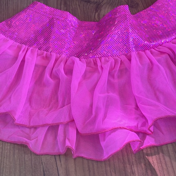 Iheartraves Pink Micro Hologram Skirt Small - Picture 3 of 4